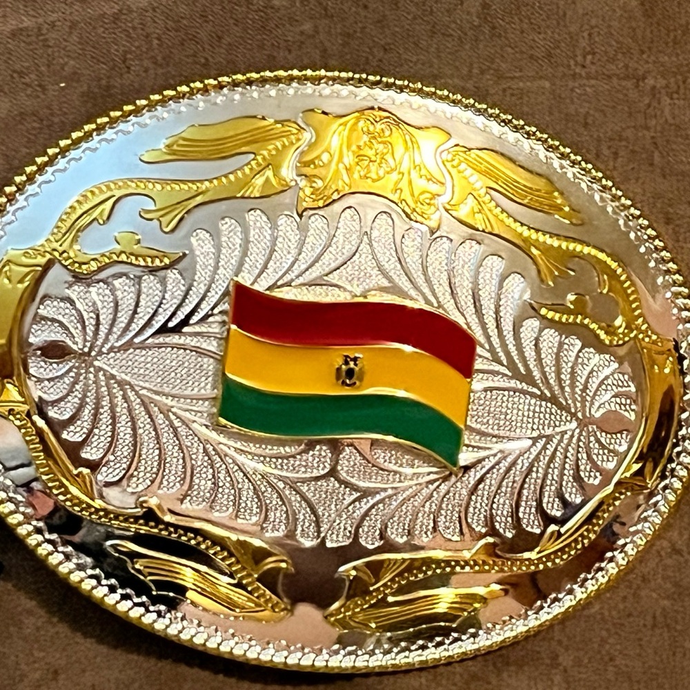 Source Unknown Gold and Silver Belt Buckle
